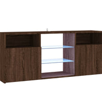 TV-Schrank mit LED-Leuchten Braun Eichen-Optik 120x30x50 cm