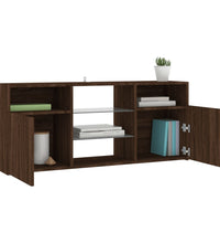 TV-Schrank mit LED-Leuchten Braun Eichen-Optik 120x30x50 cm