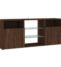 TV-Schrank mit LED-Leuchten Braun Eichen-Optik 120x30x50 cm