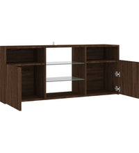 TV-Schrank mit LED-Leuchten Braun Eichen-Optik 120x30x50 cm