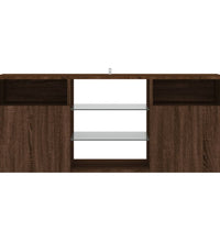TV-Schrank mit LED-Leuchten Braun Eichen-Optik 120x30x50 cm