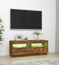 TV-Schrank mit LED-Leuchten Räuchereiche 100x35x40 cm