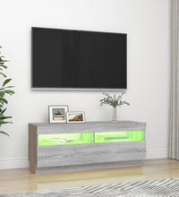TV-Schrank mit LED-Leuchten Grau Sonoma 100x35x40 cm