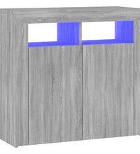 Sideboard mit LED-Beleuchtung Grau Sonoma 80x35x75 cm