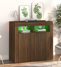 Sideboard mit LED-Beleuchtung Braun Eichen-Optik 80x35x75 cm