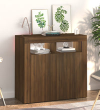 Sideboard mit LED-Beleuchtung Braun Eichen-Optik 80x35x75 cm