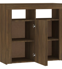 Sideboard mit LED-Beleuchtung Braun Eichen-Optik 80x35x75 cm