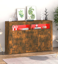 Sideboard mit LED-Beleuchtung Räuchereiche 115,5x30x75 cm