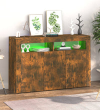 Sideboard mit LED-Beleuchtung Räuchereiche 115,5x30x75 cm