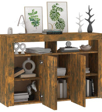 Sideboard mit LED-Beleuchtung Räuchereiche 115,5x30x75 cm