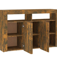 Sideboard mit LED-Beleuchtung Räuchereiche 115,5x30x75 cm