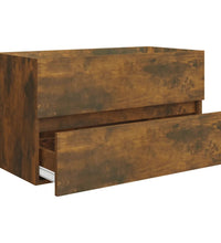 2-tlg. Badmöbel-Set Räuchereiche Holzwerkstoff