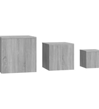 Beistelltische 3 Stk. Grau Sonoma Holzwerkstoff