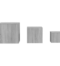 Beistelltische 3 Stk. Grau Sonoma Holzwerkstoff