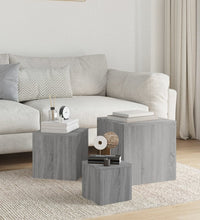 Beistelltische 3 Stk. Grau Sonoma Holzwerkstoff