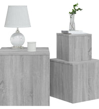 Beistelltische 3 Stk. Grau Sonoma Holzwerkstoff