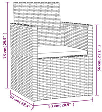 4-tlg. Garten-Lounge-Set mit Kissen Poly Rattan Grau