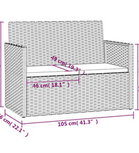 4-tlg. Garten-Lounge-Set mit Kissen Poly Rattan Grau