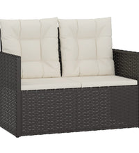 4-tlg. Garten-Lounge-Set mit Kissen Poly Rattan Schwarz