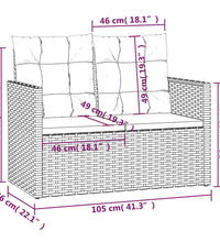 4-tlg. Garten-Lounge-Set mit Kissen Poly Rattan Schwarz