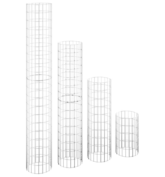 Gabionen-Hochbeete 4 Stk. Rund Ø30x50/100/150/200 cm