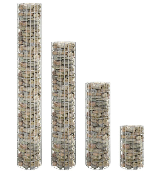 Gabionen-Hochbeete 4 Stk. Rund Ø30x50/100/150/200 cm
