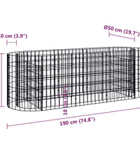 Gabionen-Hochbeet Verzinktes Eisen 190x50x50 cm
