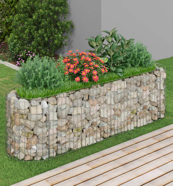 Gabionen-Hochbeet Verzinktes Eisen 190x50x50 cm