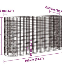 Gabionen-Hochbeet Verzinktes Eisen 190x50x100 cm