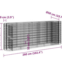 Gabionen-Hochbeet Verzinktes Eisen 260x50x100 cm
