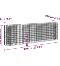 Gabionen-Hochbeet Verzinktes Eisen 330x50x100 cm