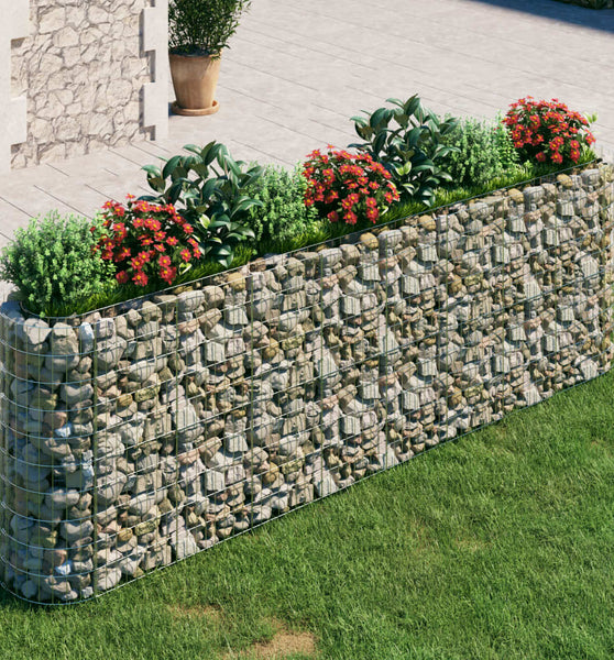 Gabionen-Hochbeet Verzinktes Eisen 330x50x100 cm