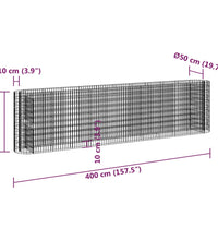 Gabionen-Hochbeet Verzinktes Eisen 400x50x100 cm