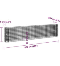 Gabionen-Hochbeet Verzinktes Eisen 470x50x100 cm