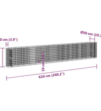 Gabionen-Hochbeet Verzinktes Eisen 610x50x100 cm