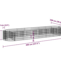 Gabionen-Hochbeet Verzinktes Eisen 400x100x50 cm