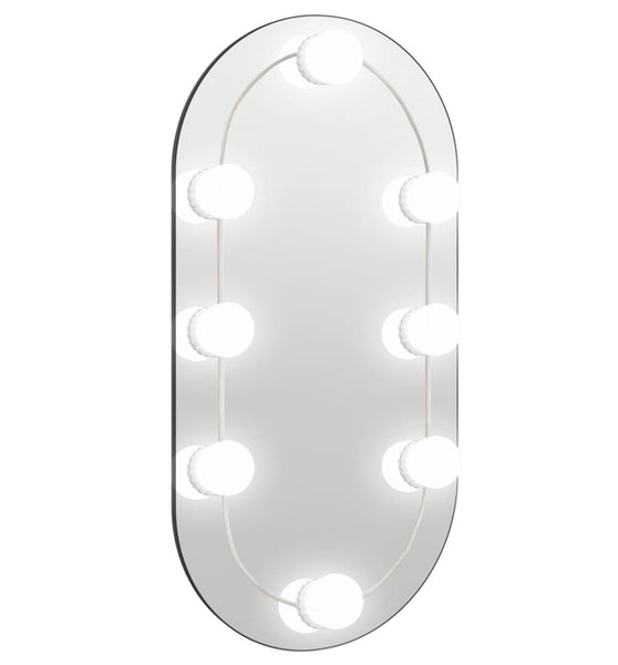 Spiegel mit LED-Leuchten 40x20 cm Glas Oval