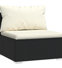 8-tlg. Garten-Lounge-Set mit Kissen Poly Rattan Schwarz