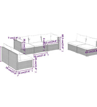 7-tlg. Garten-Lounge-Set mit Kissen Poly Rattan Schwarz