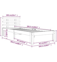 Massivholzbett 100x200 cm