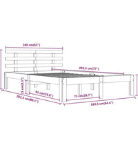 Massivholzbett ohne Matratze 160x200 cm