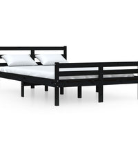 Massivholzbett Schwarz 140x190 cm