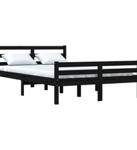Massivholzbett Schwarz 140x190 cm