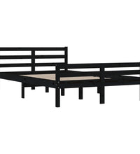 Massivholzbett Schwarz 140x190 cm