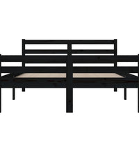 Massivholzbett Schwarz 140x190 cm