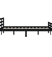 Massivholzbett Schwarz 140x190 cm