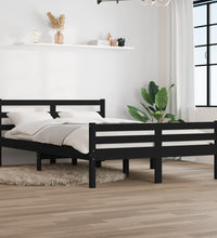 Massivholzbett Schwarz 140x190 cm