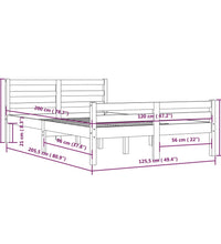 Massivholzbett Grau 120x200 cm