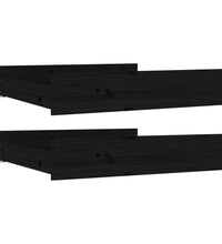 Bettschubladen 2 Stk. Schwarz Massivholz Kiefer