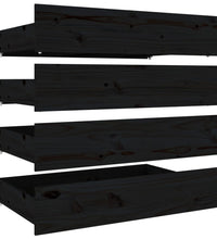 Bettschubladen 4 Stk. Schwarz Massivholz Kiefer